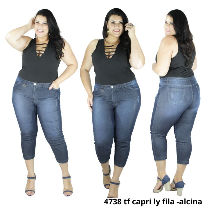 4738 - Calça Jeans Capri Alcina - Imagem 5