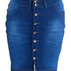 7025 - Saia Secretária Ly Botão Frontal Plus Size
