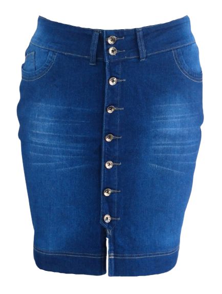 7025 - Saia Secretária Ly Botão Frontal Plus Size